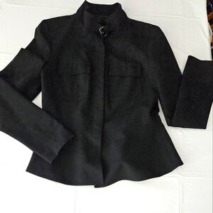 Ann Taylor Womens Blazer Size 6 Button Up Long Sleeve Short Peplum Design